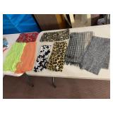 ASSORTED TEXTILE SCARVES, VARIOUS PATTERNS,