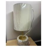 SAFAVIEH TABLE LAMP, FAUX MARBLE BASE, BRASS