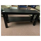 WOOD LAMINATE CONSOLE TABLE, TWO-TIER, DARK