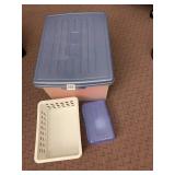 PLASTIC STORAGE BIN W/ LID, PENDAFLEX HANGING