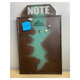 METAL CLIPBOARD WALL NOTE HOLDER, DISTRESSED