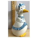 METLOA CALIF USA CERAMIC DUCK COOKIE JAR, BONNET