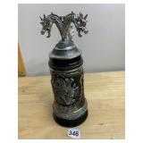 ZOLLER & BORN GERMAN BEER STEIN, SAINT GEORGE AND