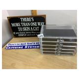 ACRYLIC COSMETIC ORGANIZER W/ 5 DRAWERS, BLACK