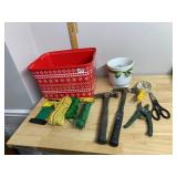 GARDENING TOOLS, HAMMERS, PLIERS, TWINE, WIRE,
