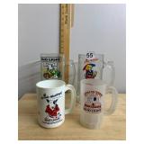 BUD LIGHT SPUDS MACKENZIE BEER MUGS, VARIOUS