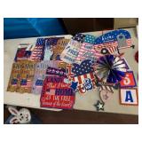 ASSORTED PATRIOTIC DECORATIVE SIGNS, WOODEN