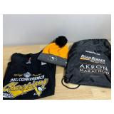 PITTSBURGH PENGUINS T-SHIRT, POM BEANIE, GOODYEAR