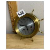 SCHATZ & SOHNE VTG SHIPS BELL CLOCK, BRASS SHIP