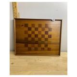 VTG WOOD CHESSBOARD, INLAID WOODEN SQUARES, WOOD