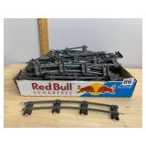 MODEL TRAIN TRACK SECTIONS, METAL, CURVED, IN RED