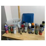 ASSORTED SPRAY PAINTS, ADHESIVES, AND SEALANTS,