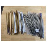 ASSORTED CHOPSTICKS, METAL AND WOODEN, VARIOUS