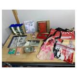 TORY BURCH TOTE, PARIS THEMED SCARF, BOOK-SHAPED