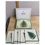 SPODE CHRISTMAS TREE PLACEMATS, CORK BACKED,