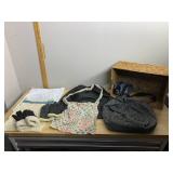 FREE PEOPLE PRINTED TOTE BAG, WOVEN BASKET,