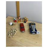 ASSORTED ORNAMENTS, COCA-COLA ELF, TIGGER, BEAR,