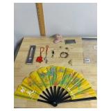 ASSORTED ASIAN-THEMED DECOR, KUNG FU FOLDING FAN,