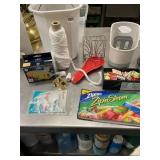 ASSORTED HOUSEHOLD ITEMS, INCLUDES GE LED BULBS,