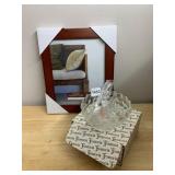 FOSTORIA CRYSTAL DIVIDED DISH, ORIGINAL BOX,