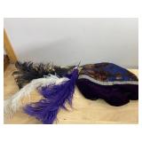 VTG COSTUME HATS, VELVET AND WOOL CONSTRUCTION,