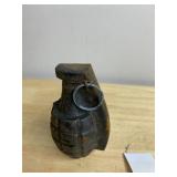 VTG CAST IRON HAND GRENADE REPLICA, PINEAPPLE