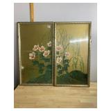 TURNER MFG CO FLORAL PRINTS, PR, GILT BAMBOO