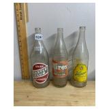 VTG SODA BOTTLES, CASTLE CLUB, HIRES ROOT BEER,