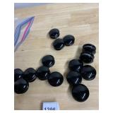 BLACK GLOSS CABINET KNOBS, ROUND FORM, METAL