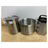 STAINLESS STEEL STOCK POT W/ LID, MATCHING