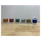 VTG SHOT GLASSES, HOUNDSTOOTH PATTERN,