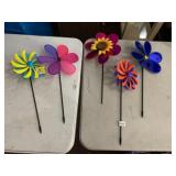 GARDEN PINWHEELS, MULTICOLOR, GLITTER FINISH,