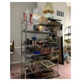 CONTENTS OF CART,  ASSORTED GLASSWARE, MUGS,