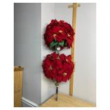 ARTIFICIAL POINSETTIA TOPIARY, DOUBLE BALL FORM,