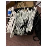 ASSORTED CLOTHES HANGERS, PLASTIC AND VELVET,