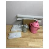 VTG STYLE CERAMIC SUGAR BOWLS, PINK AND GRAY
