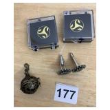 ALCHEMY GOTHIC GEAR CUFFLINKS, BRONZE-TONE