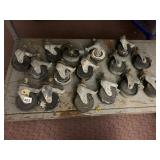 INDUSTRIAL SWIVEL CASTERS, RUBBER WHEELS, METAL