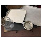 WEAR-EVER ALUMINUM BAKING SHEETS, GLASS VASE,