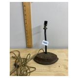VTG CAST IRON SAD IRON LAMP, CONVERTED BASE,