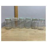VTG MASON JARS, CLEAR GLASS, ASSORTED MAKERS,