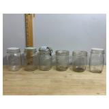 ASSORTED MASON JARS, BALL, KERR, SAMCO, CLEAR