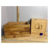LANCASTER ESTATE WOODEN WINE CRATES, STAMPED