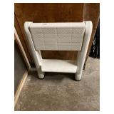 RUBBERMAID TWO-STEP FOLDING STEP STOOL, WHITE