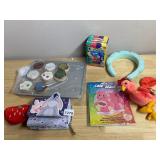 DISNEY LOUNGEFLY EEYORE WALLET, TY PLUSH CHICKEN,