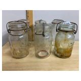 BALL IDEAL AND ATLAS E-Z SEAL GLASS CANNING JARS,
