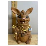 METLOX POPPINTON CERAMIC COOKIE JAR, COWBOY BUNNY