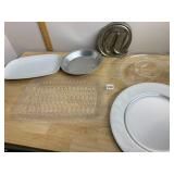 CORONA HOTEL PORCELAIN RECTANGULAR PLATTER, METAL