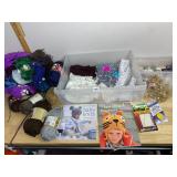YARN SKEINS, ASSORTED COLORS AND TEXTURES,
