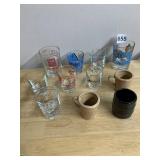 ASSORTED SOUVENIR SHOT GLASSES, PRINTED GRAPHICS,